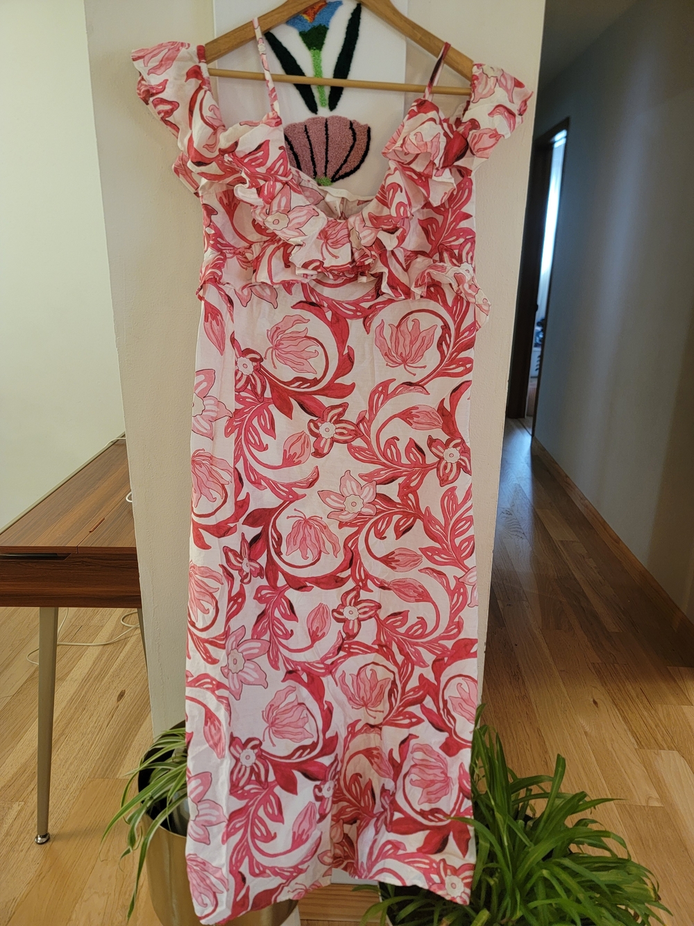 H&M Pink and White Floral Maxi Dress